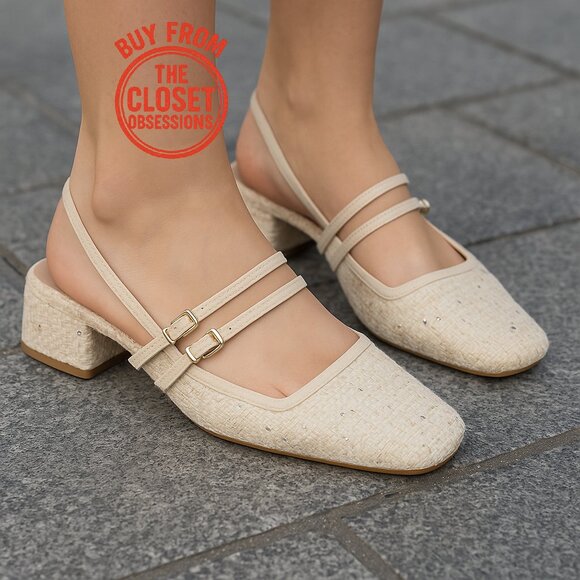 RARE!!! ZARA Tweed Slingbacks NWT - Picture 3 of 9